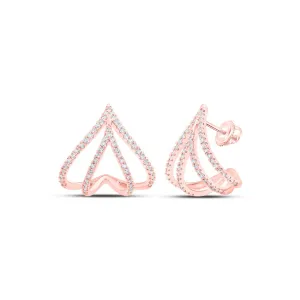 Radiant Rose Gold Diamond Half Hoop Earrings