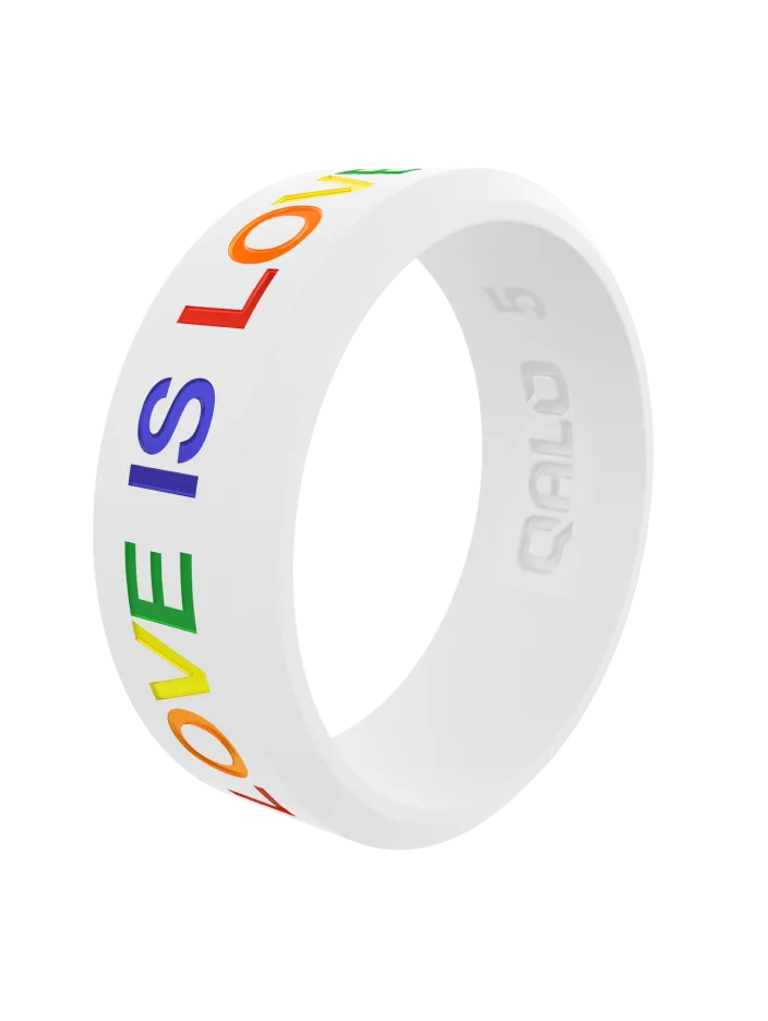 Rainbow Love is Love Modern Silicone Ring