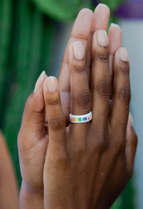 Rainbow Love is Love Modern Silicone Ring