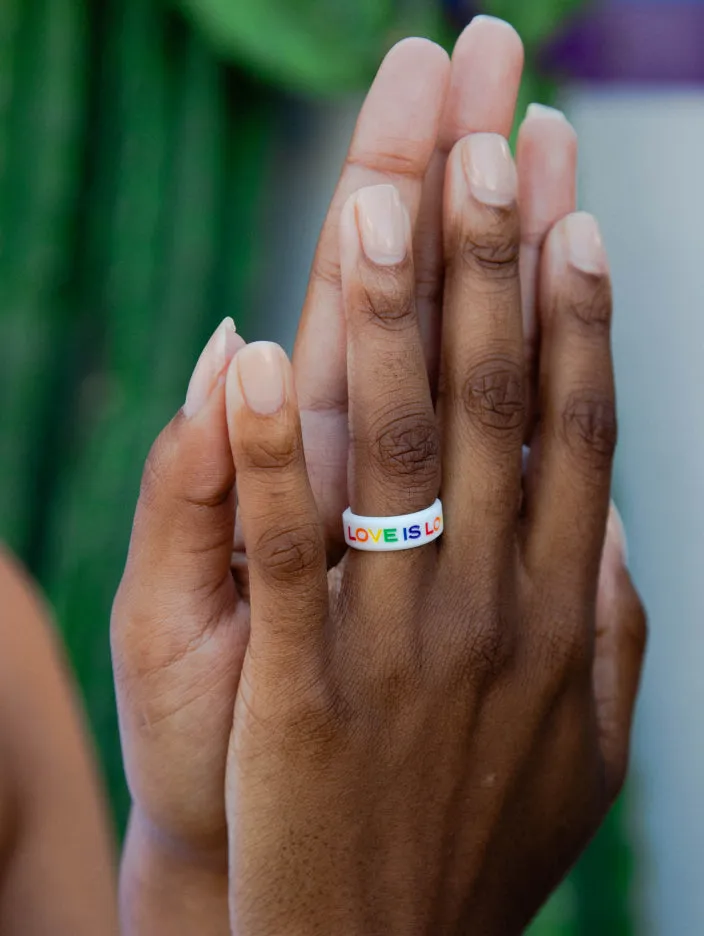 Rainbow Love is Love Modern Silicone Ring