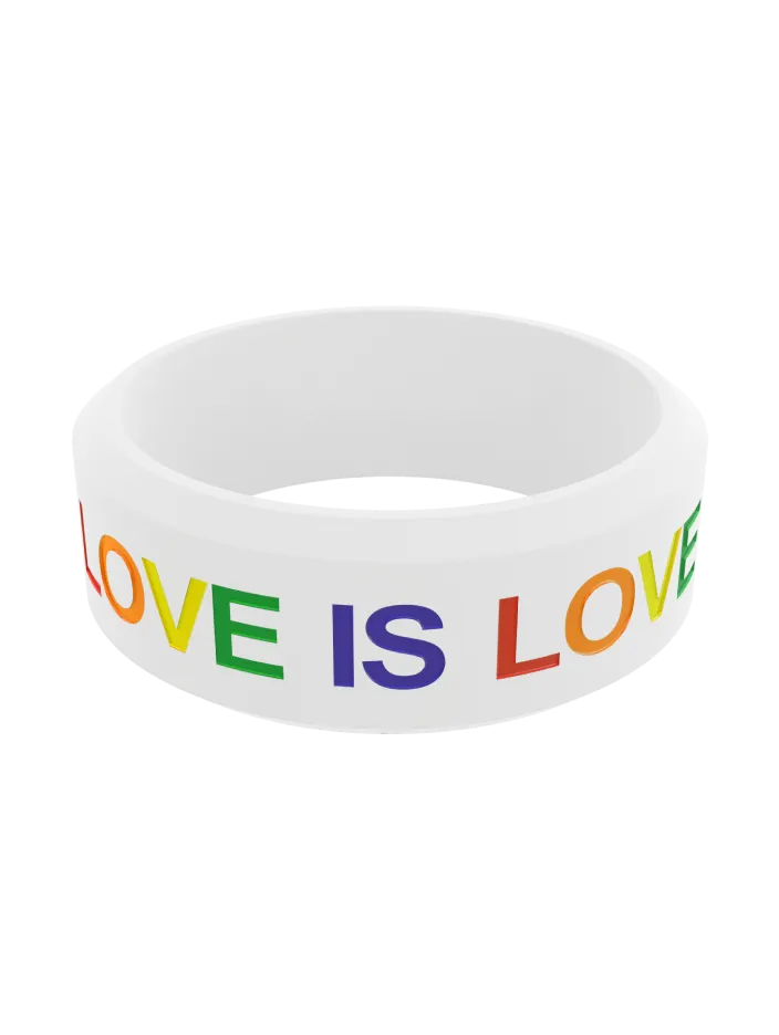 Rainbow Love is Love Modern Silicone Ring