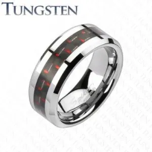 RED EYE 8mm MEN'S TUNGSTEN RING