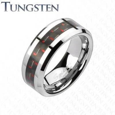RED EYE 8mm MEN'S TUNGSTEN RING