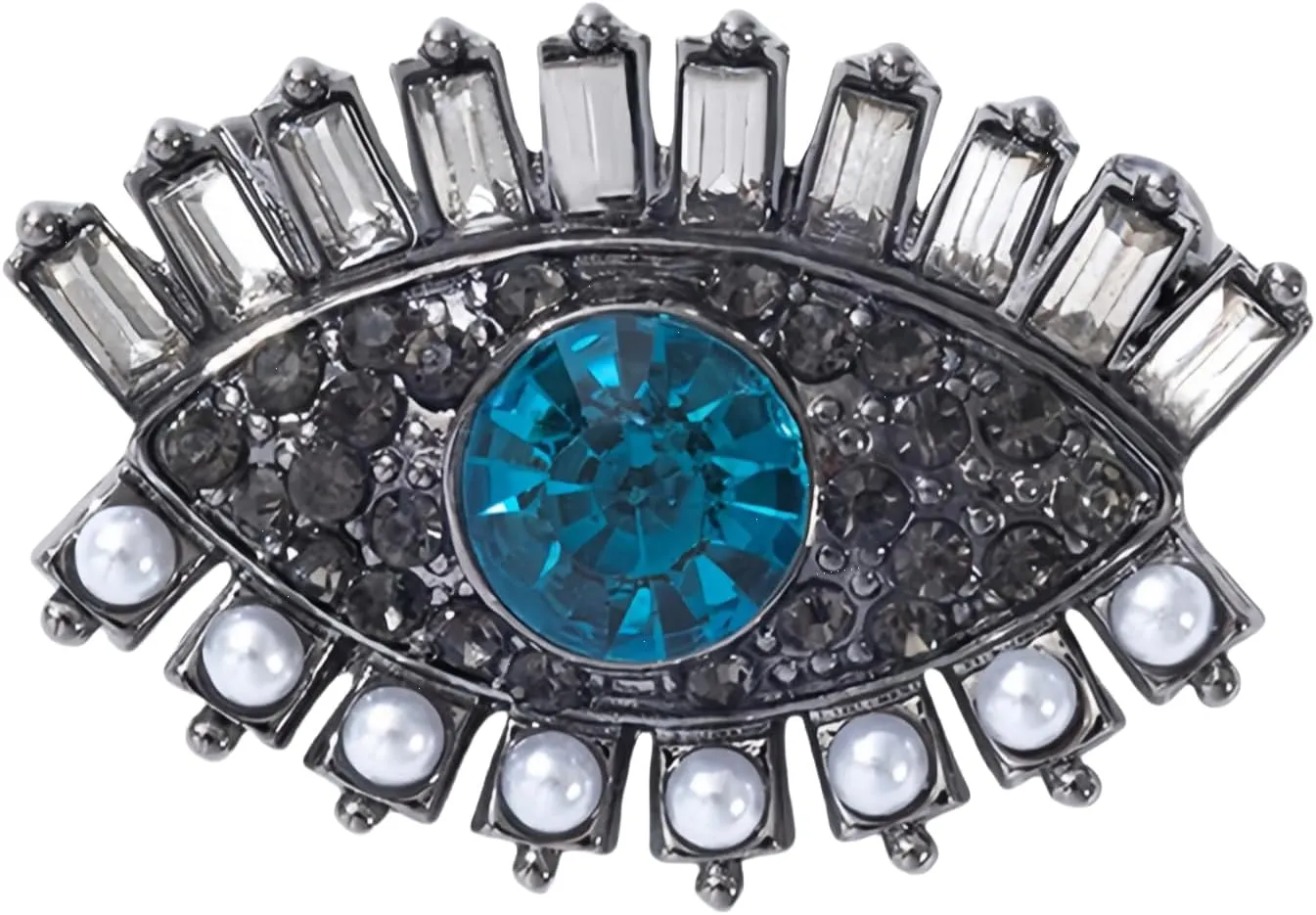 Rhinestone Lucky Evil Eye Brooch Pin for Women Cute Blue Eyes Fashion Freshwater Pearl and Crystal Vintage Lapel Pin Exquisite Costume Accessories Wedding Party Prom Jewelry