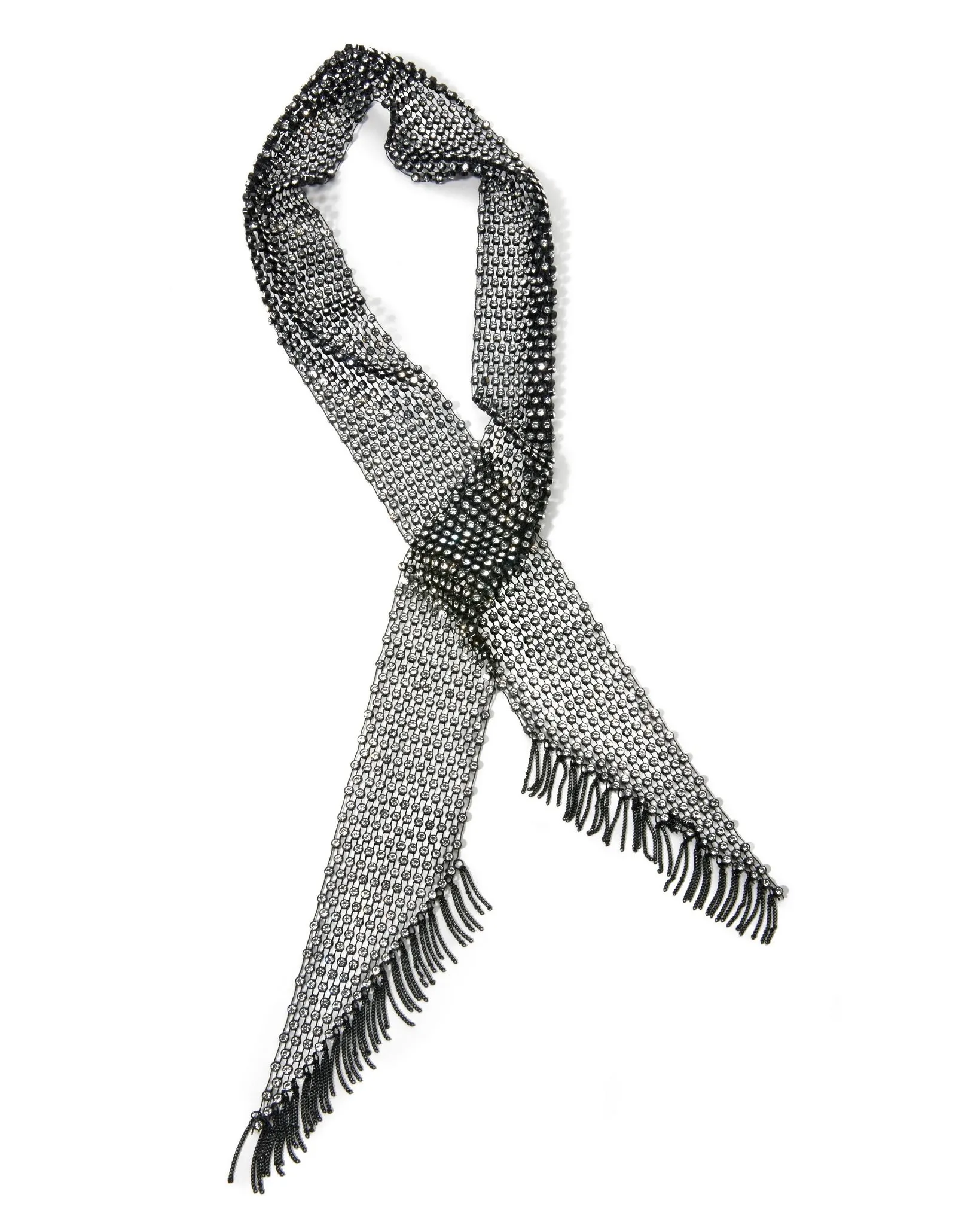 Rhinestone Wrap Necklace Black/Silver