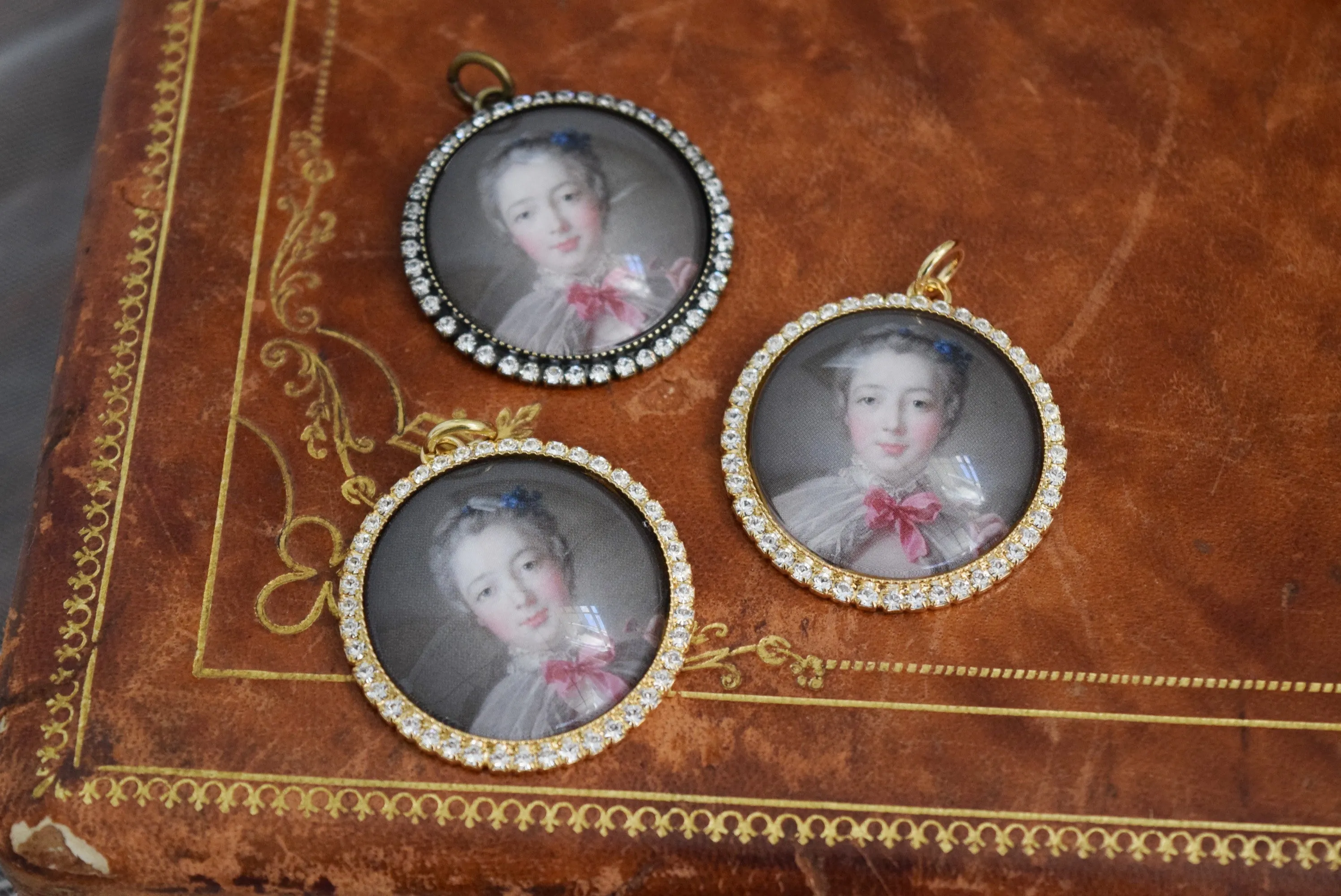 SALE! Miniature Portrait - Large Round - Madame de Pompadour