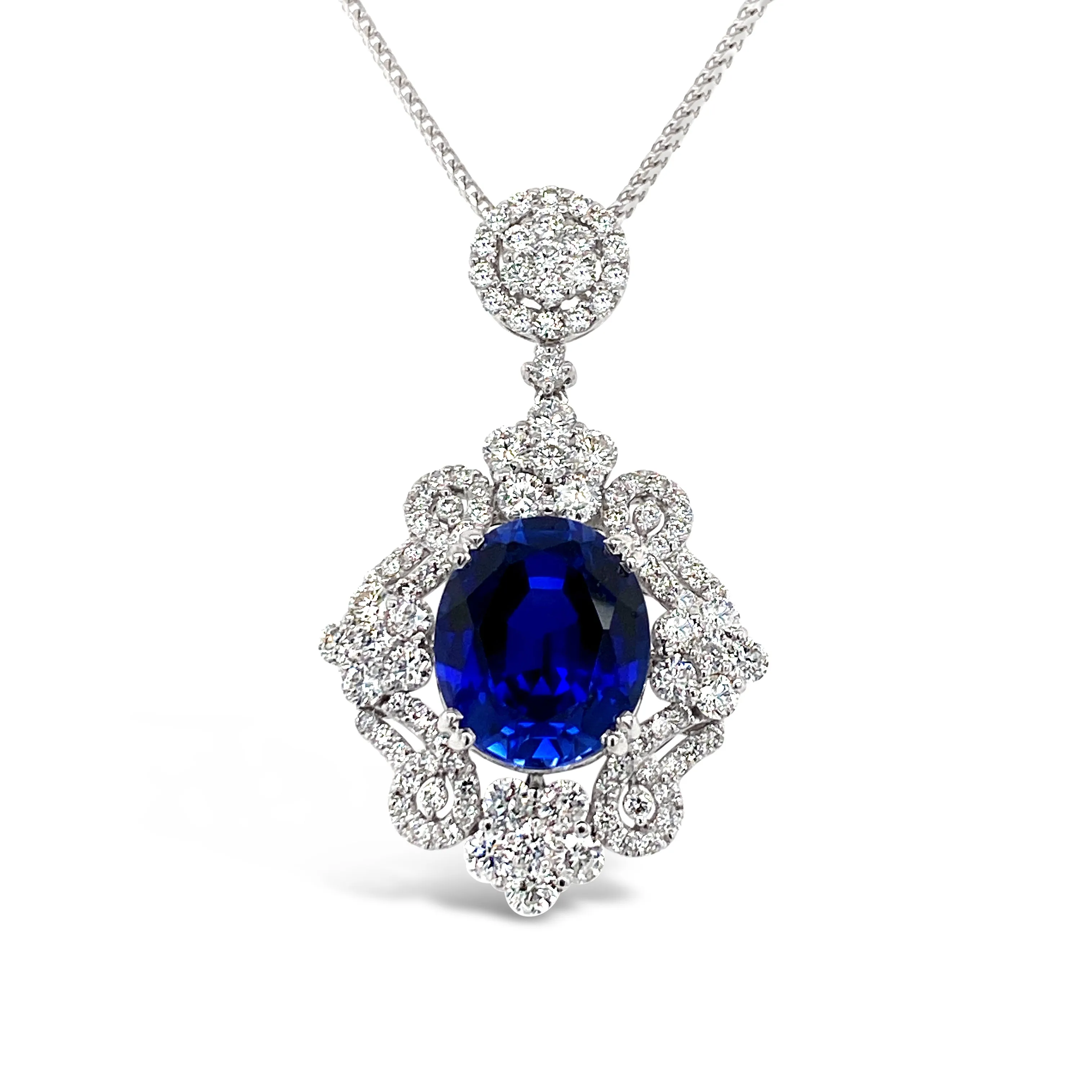 Sapphire & Diamonds " Luxury" Pendant