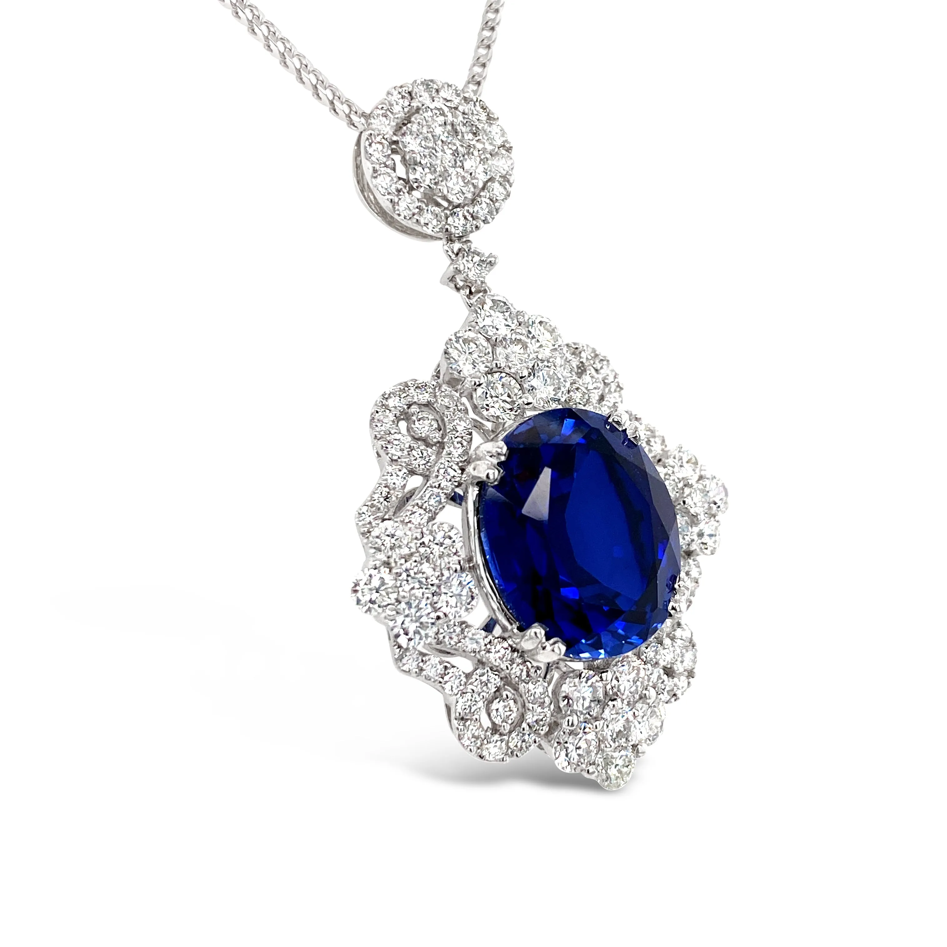 Sapphire & Diamonds " Luxury" Pendant