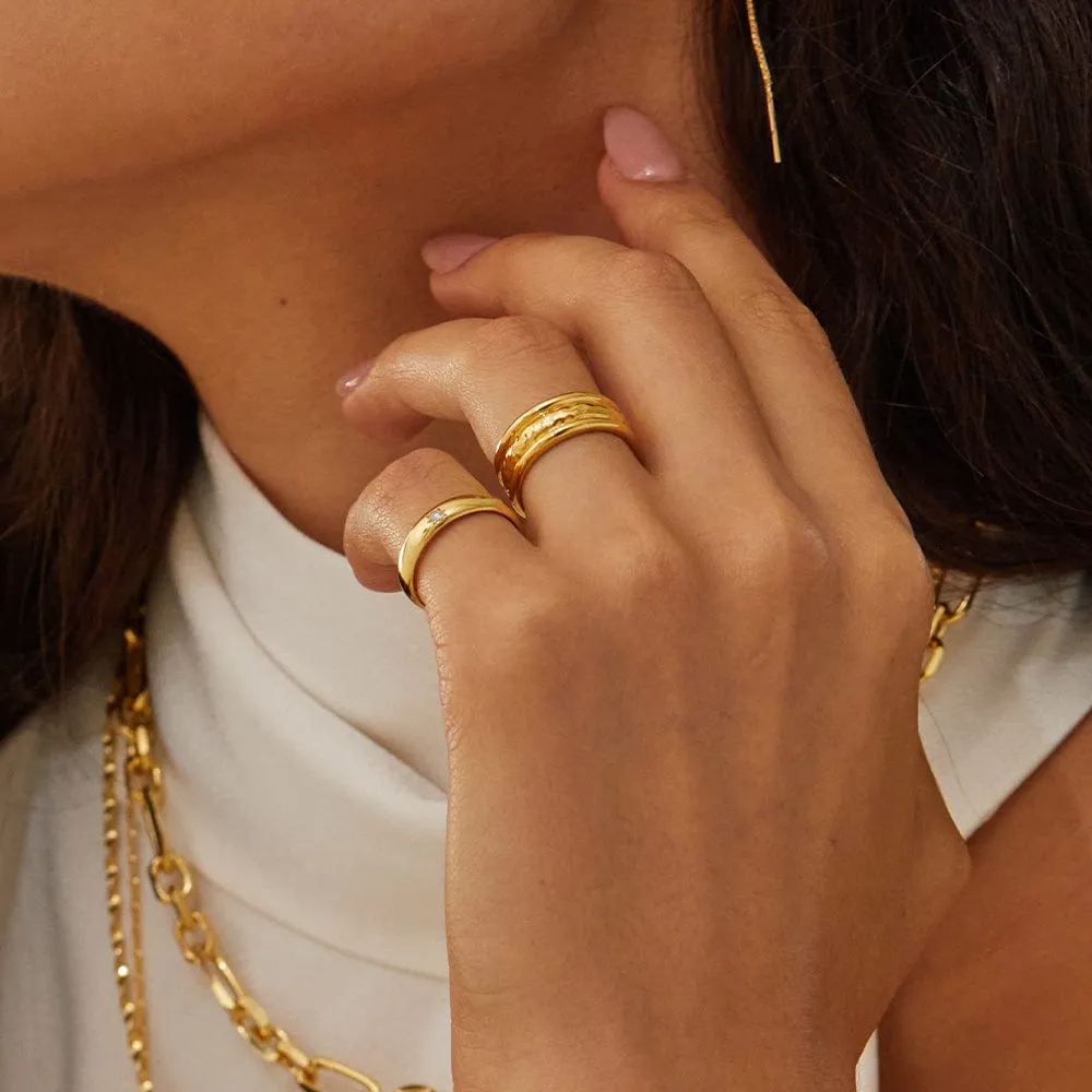 Shining Star Stacking Ring 18ct Gold Plate