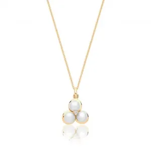 Silver & Co Yellow Gold Plated Pearl CZ Pendant SPG0077Y