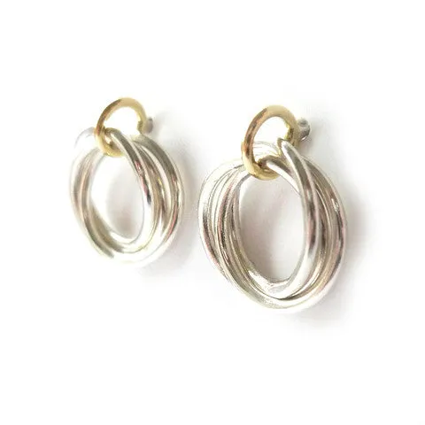 Silver and 18ct gold earrings - contemporary, unique, bespoke