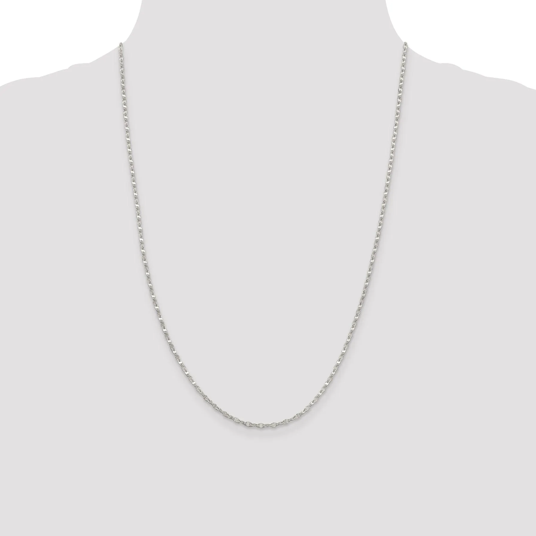 Silver Polished 2.25-mm Flat Anchor Link Chain