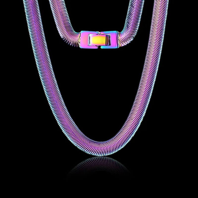Simple Stainless Steel Flat Snake Chain