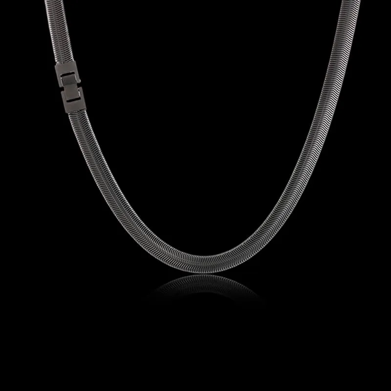 Simple Stainless Steel Flat Snake Chain