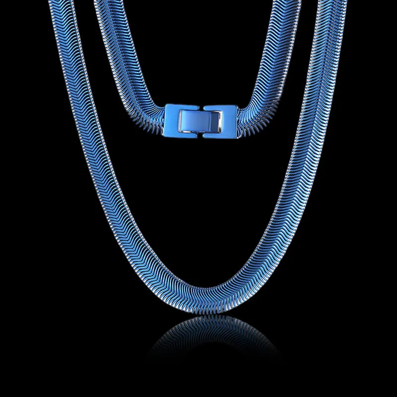 Simple Stainless Steel Flat Snake Chain