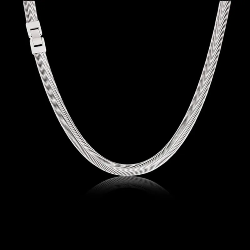 Simple Stainless Steel Flat Snake Chain