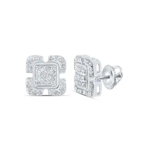 Splendid Jewellery 10kt White Gold Diamond Square Earrings - Timeless Brilliance