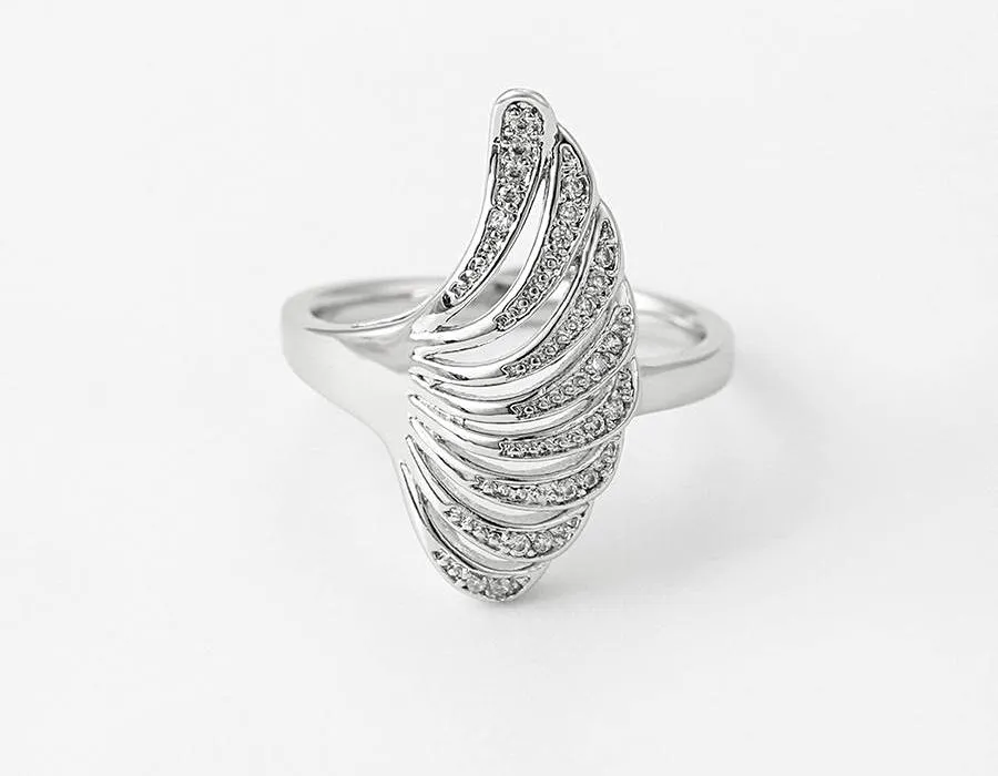 Statement Ring CZ Silver Size 8