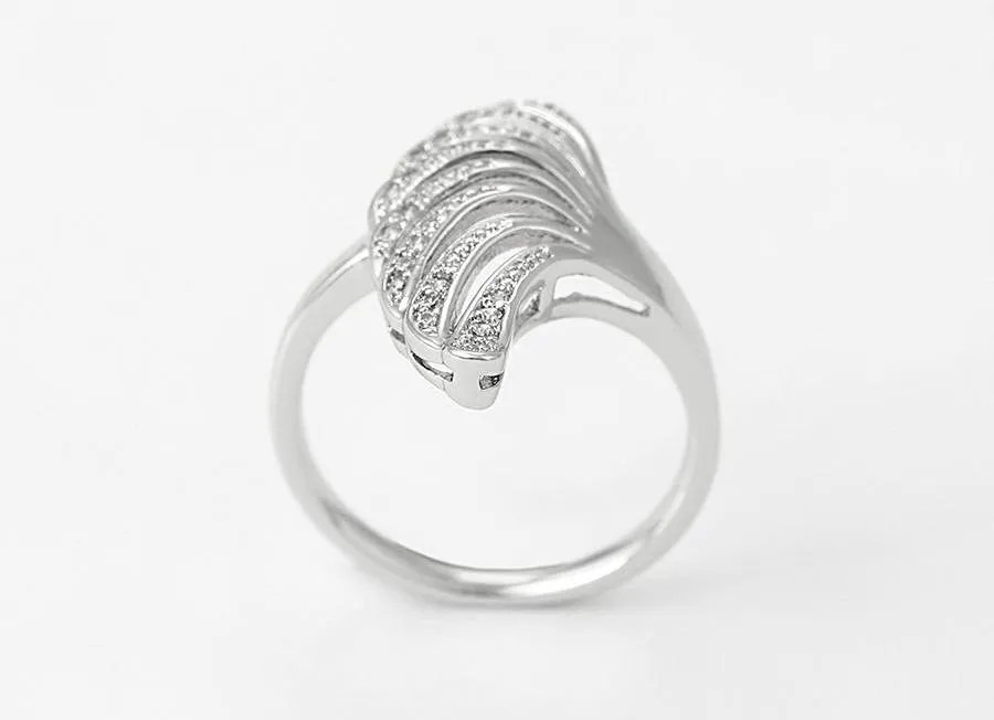 Statement Ring CZ Silver Size 8