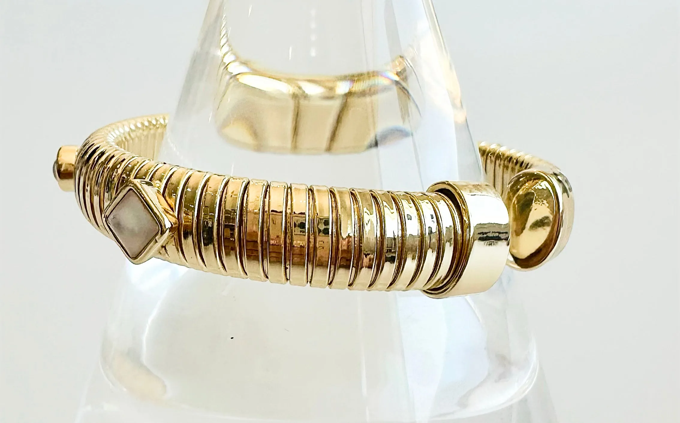Station Open Cuff Bracelet - Pearlescent
