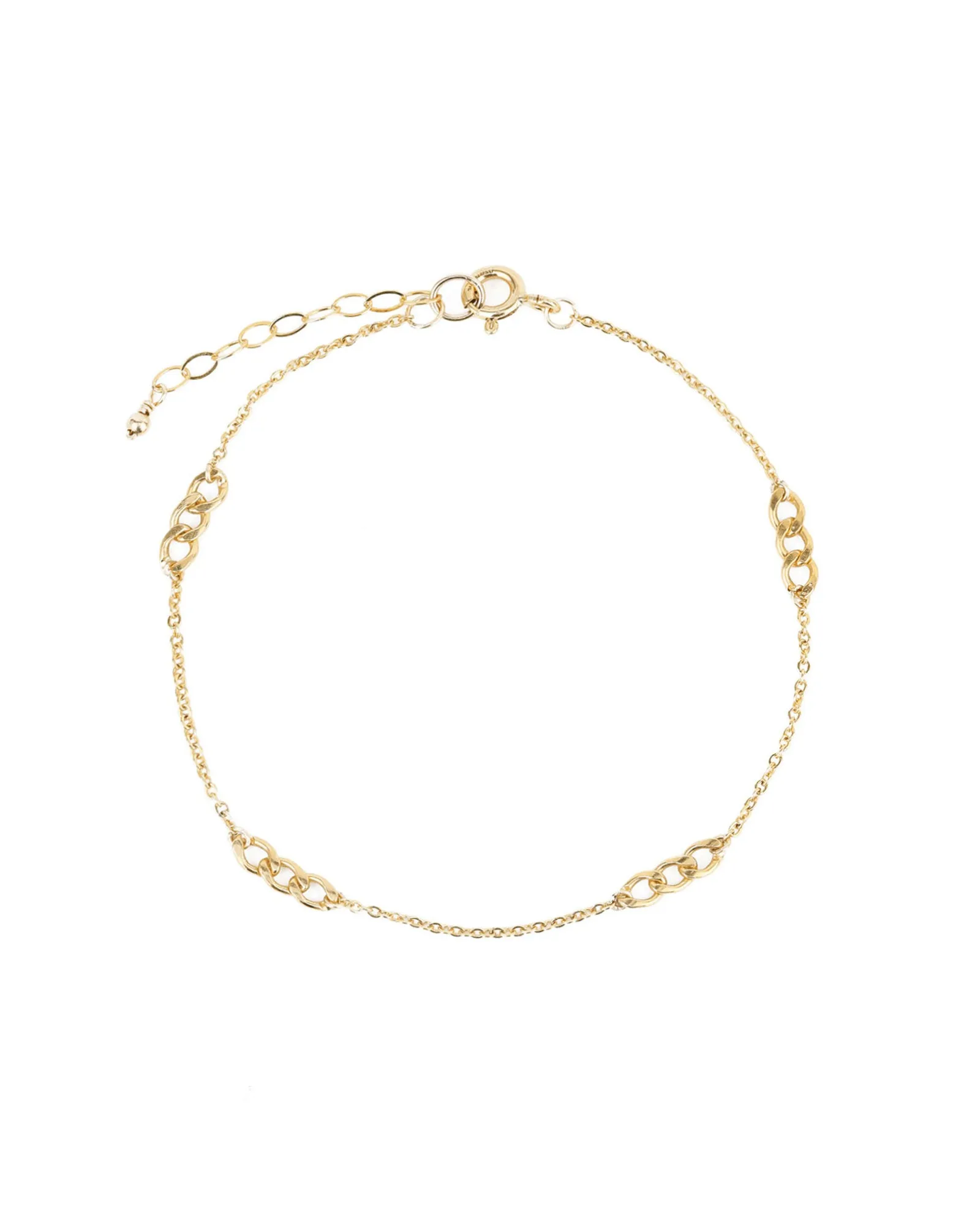 Stationed Curb Cable Chain Bracelet