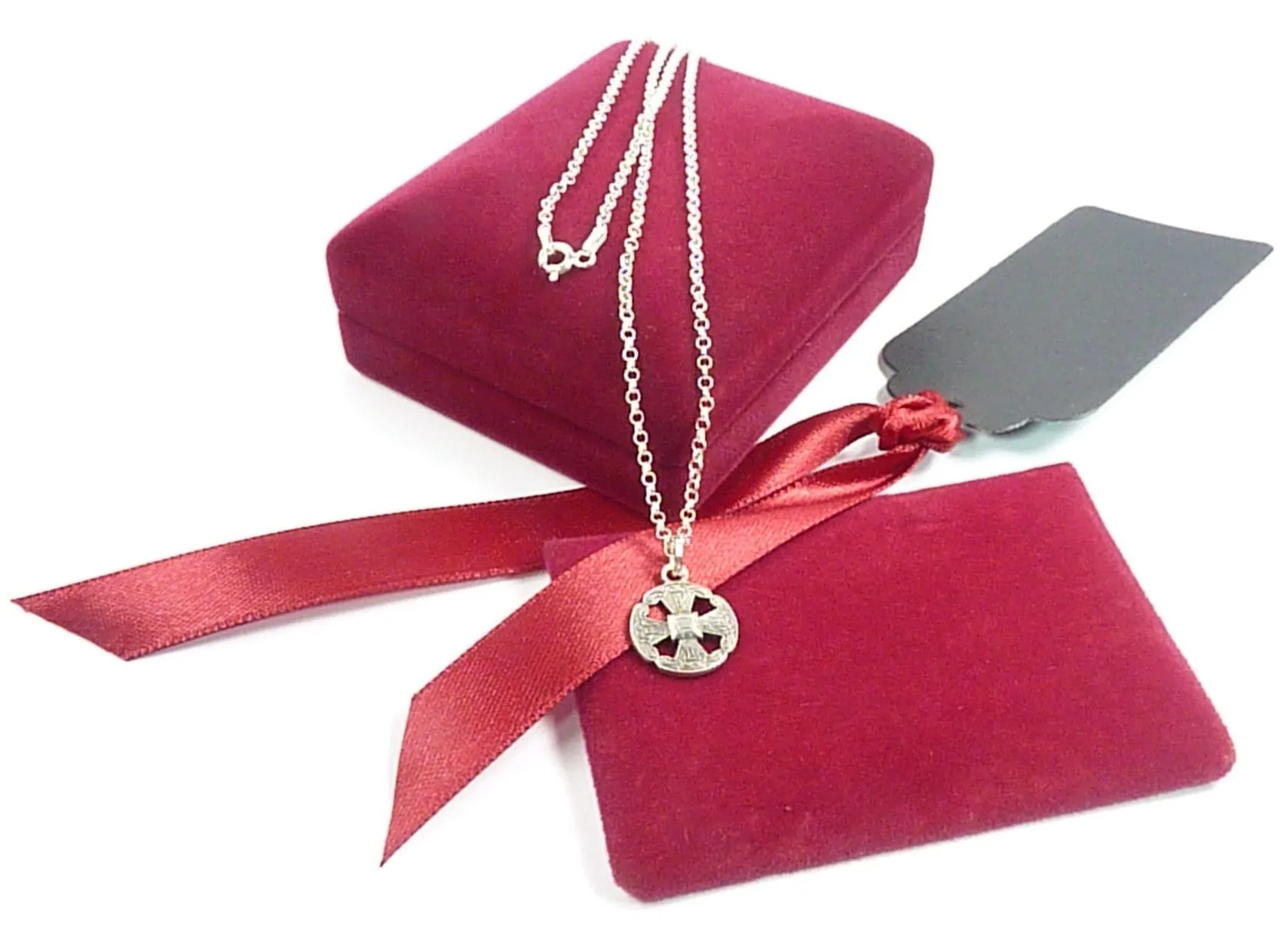 Sterling Celtic Cross Pendant With 18 Inch Sterling Silver Necklace