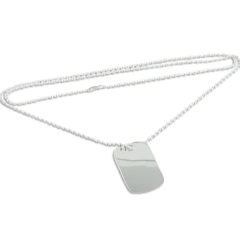 Sterling Silver 2.2mm Bead Chain Necklace with Engravable Dog Tag