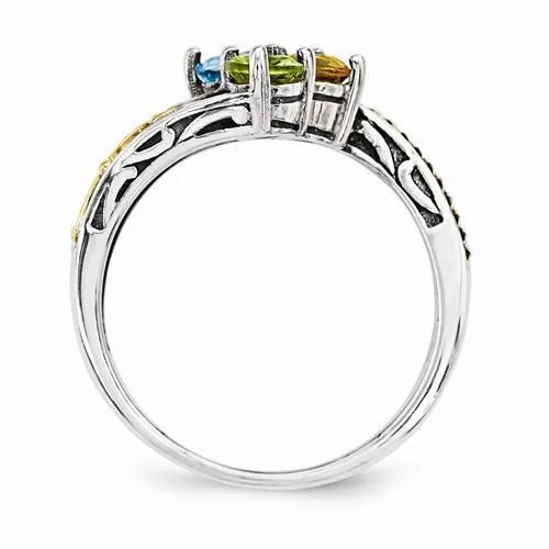 Sterling Silver & 14k Four-Stone Mother's Ring
