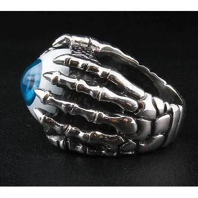 Sterling Silver Blue Eyeball Ring