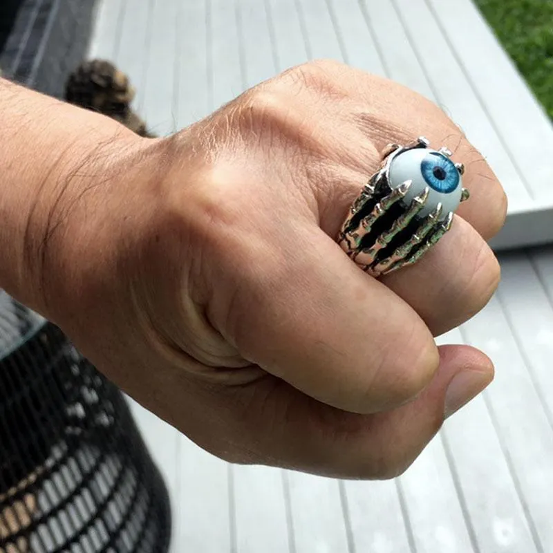 Sterling Silver Blue Eyeball Ring