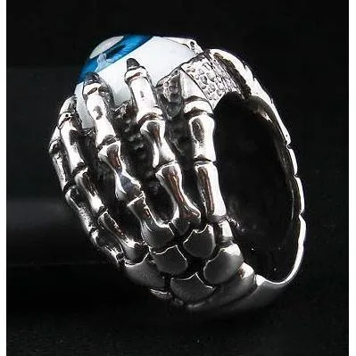 Sterling Silver Blue Eyeball Ring