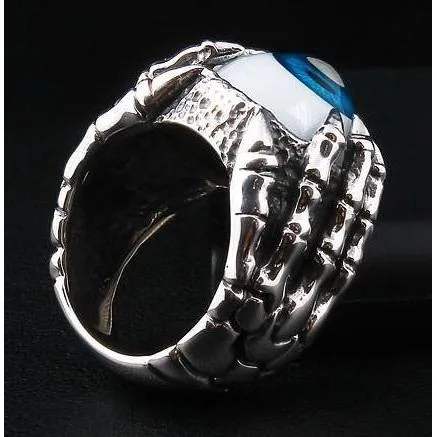Sterling Silver Blue Eyeball Ring