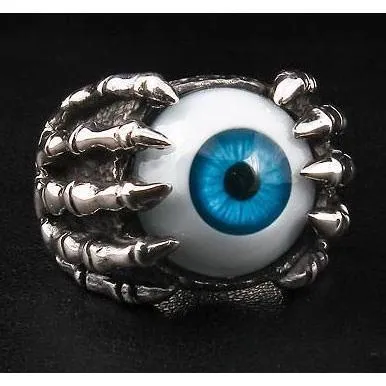 Sterling Silver Blue Eyeball Ring