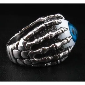 Sterling Silver Blue Eyeball Ring