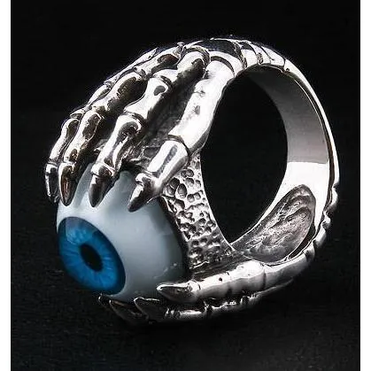 Sterling Silver Blue Eyeball Ring