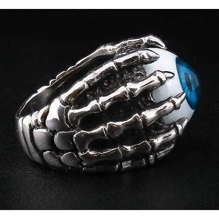 Sterling Silver Blue Eyeball Ring