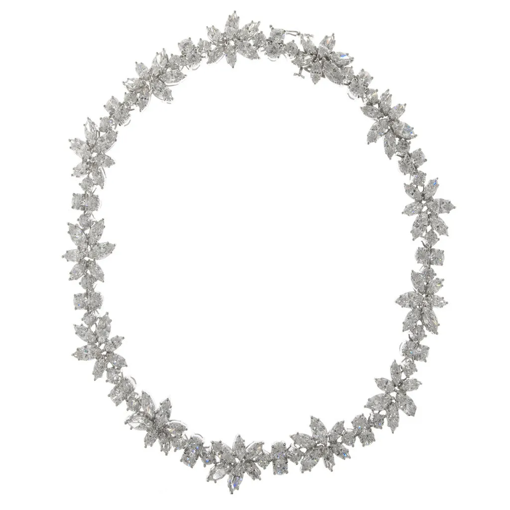 STERLING SILVER CZ MARQUIS 16' NECKLACE