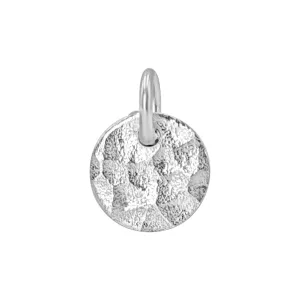 Sterling Silver Hammered Flat Disc Charm - Simple Geometric Finding