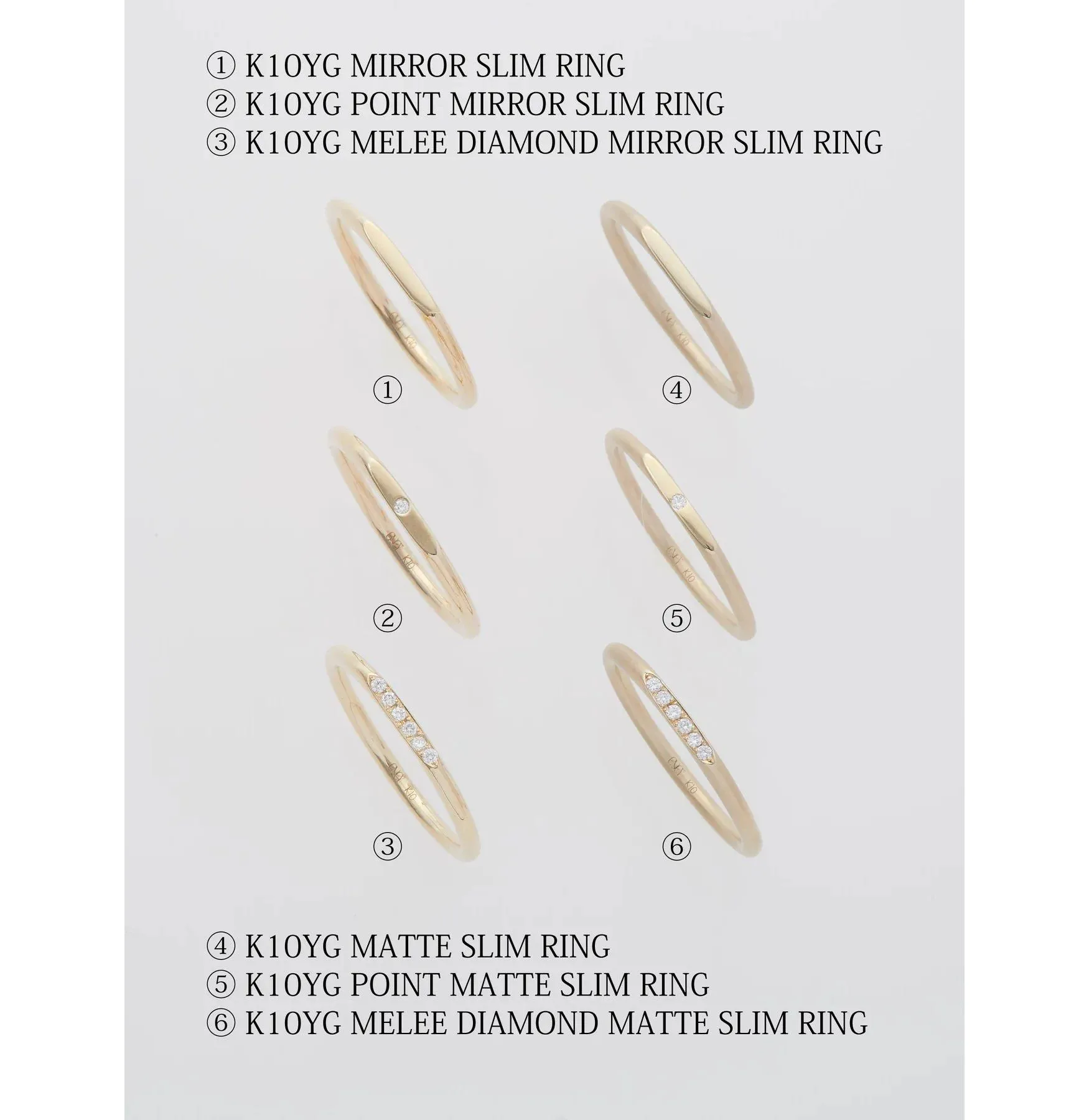 SURFACE K10YG MIRROR SLIM RING