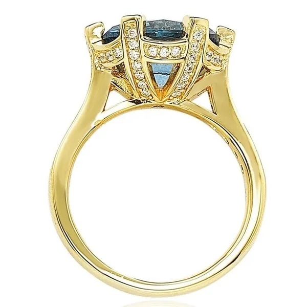 Suzy Levian Sterling Silver Blue Cubic Zirconia Ring