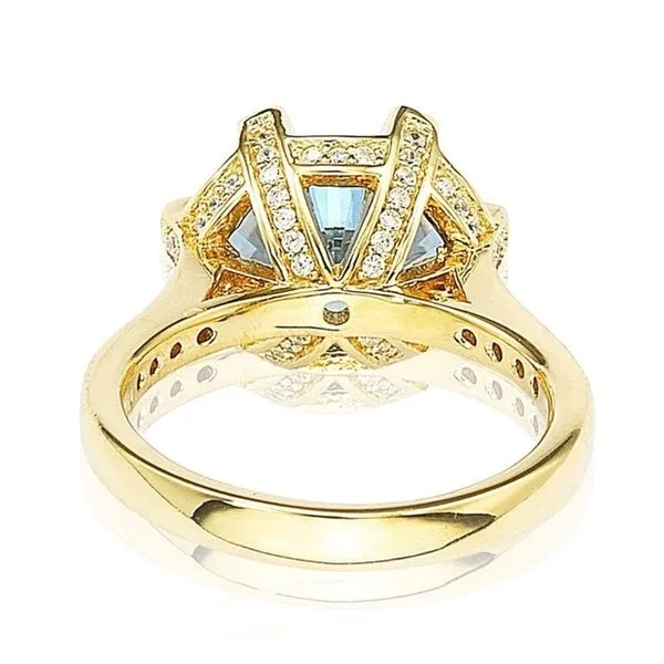 Suzy Levian Sterling Silver Blue Cubic Zirconia Ring