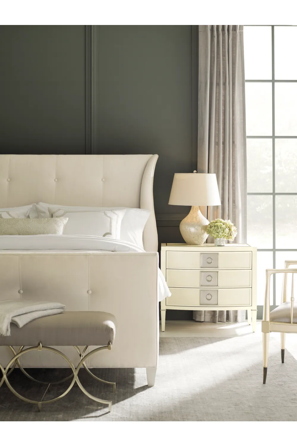 Taupe Modern Bench | Caracole Infinite Possibilities