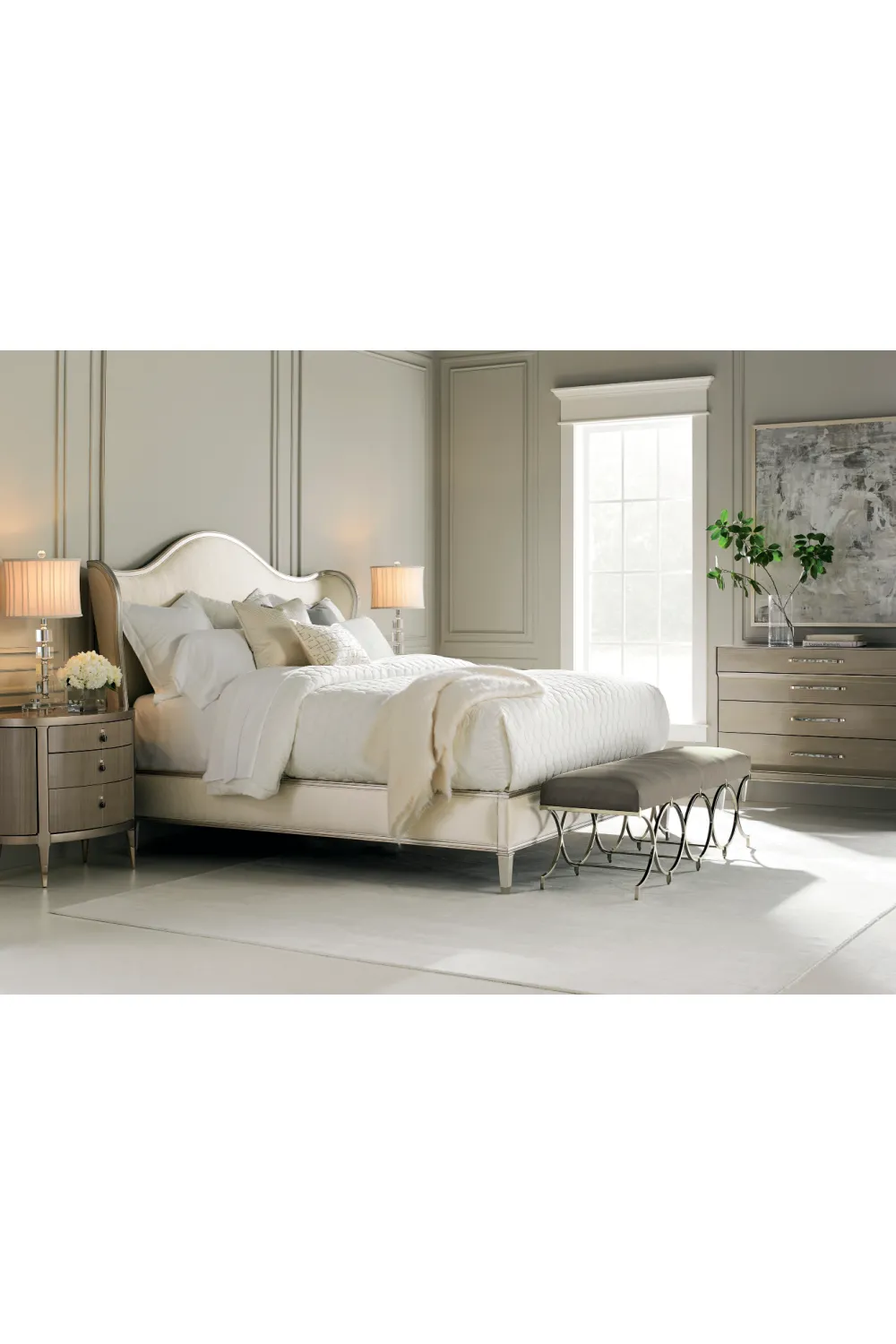 Taupe Modern Bench | Caracole Infinite Possibilities