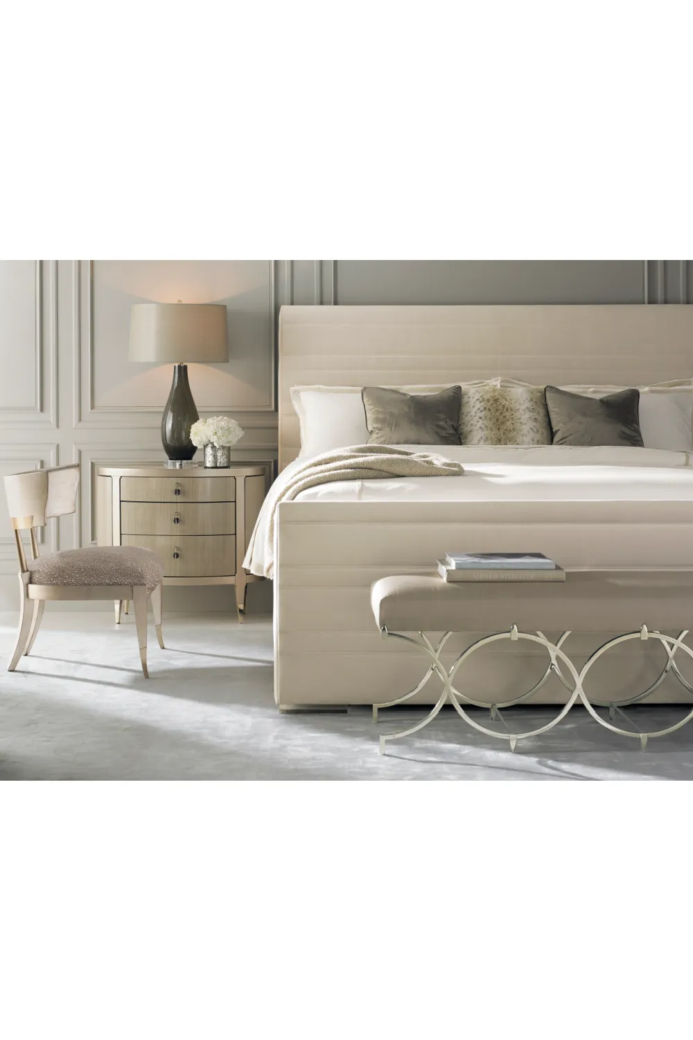 Taupe Modern Bench | Caracole Infinite Possibilities