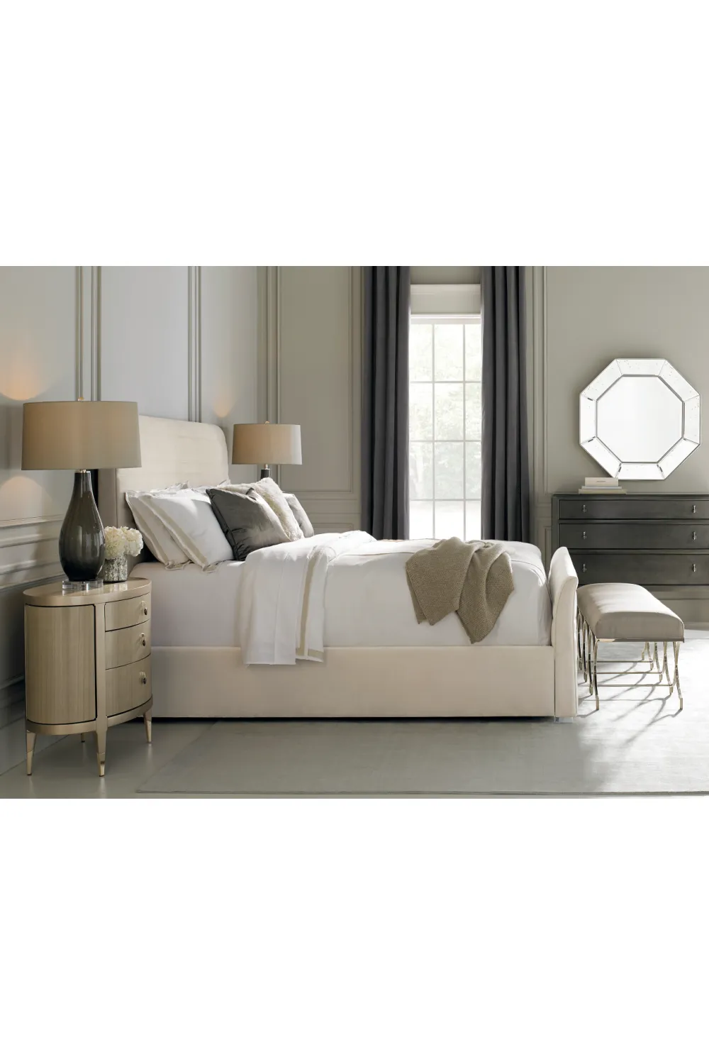 Taupe Modern Bench | Caracole Infinite Possibilities