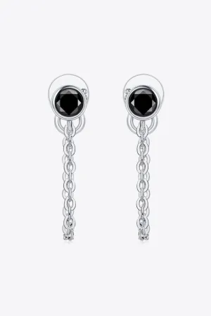 Timeless Joy Inlaid Moissanite Chain Stud Earrings