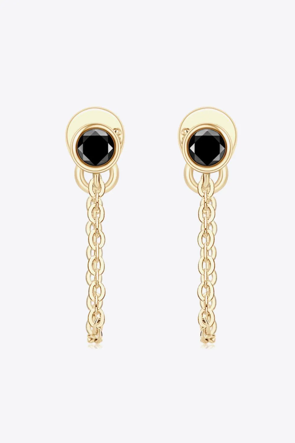Timeless Joy Inlaid Moissanite Chain Stud Earrings