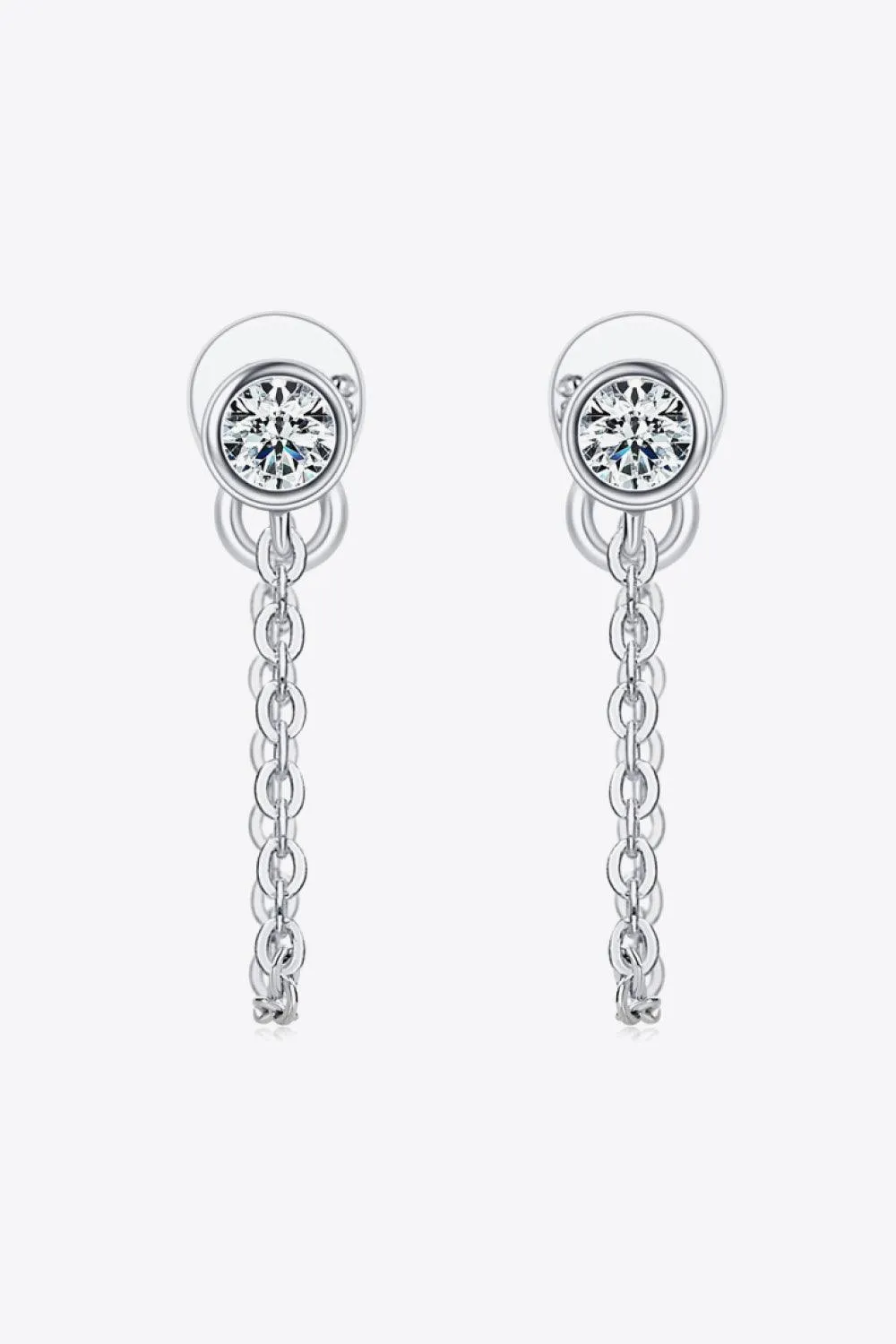 Timeless Joy Inlaid Moissanite Chain Stud Earrings