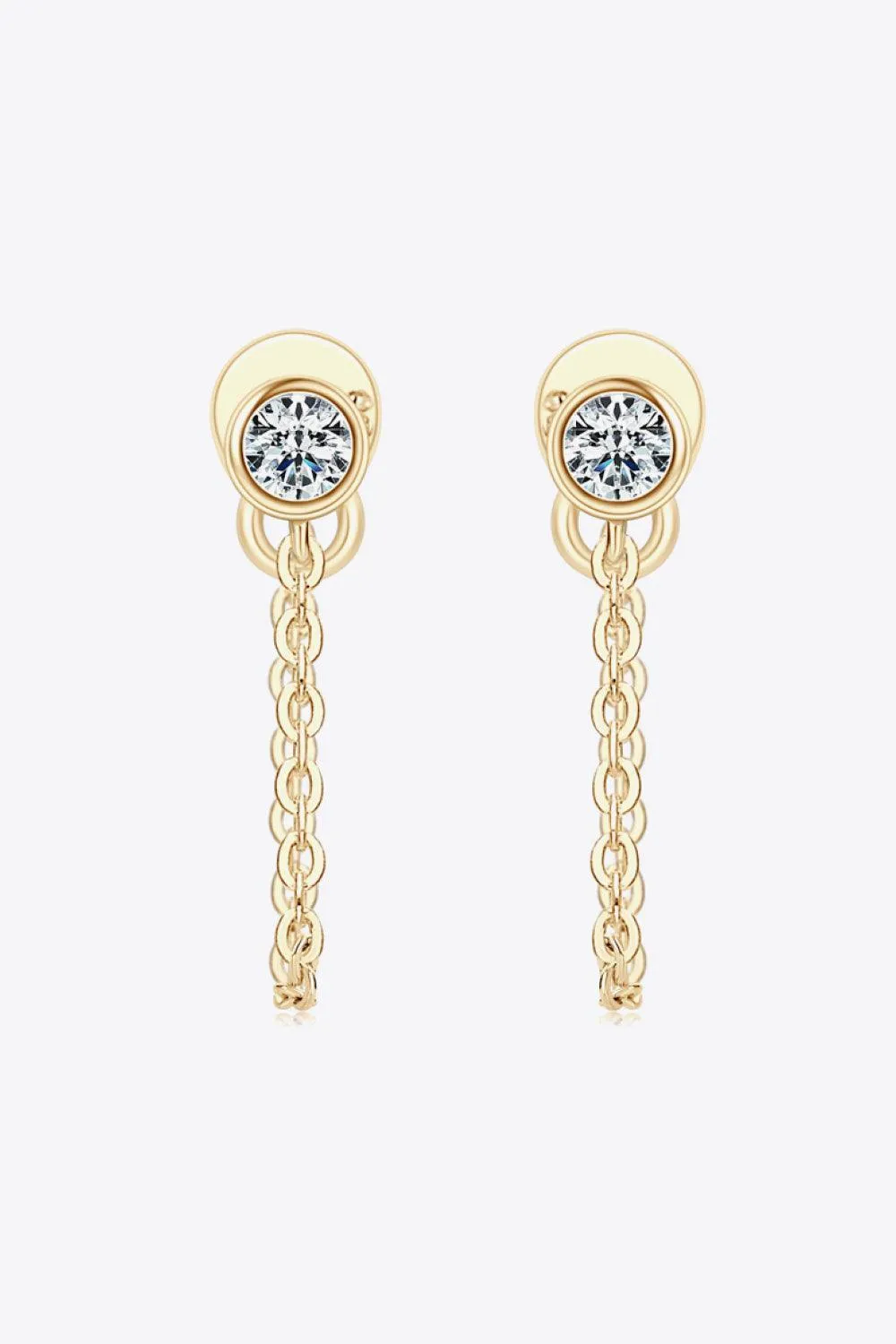 Timeless Joy Inlaid Moissanite Chain Stud Earrings