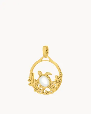 Timeless Pearl Turtle Halo Pendant